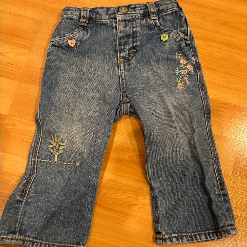 OshKosh B'gosh Y2K/ Vintage Blue‎ Jeans with Colorful Embroidery